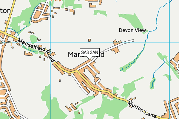 SA3 3AN map - OS VectorMap District (Ordnance Survey)