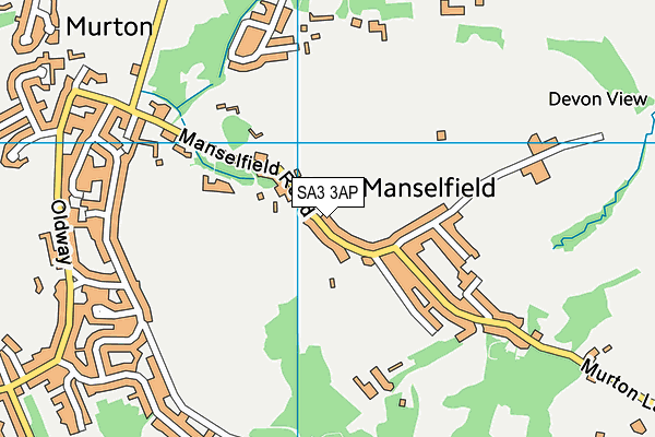 SA3 3AP map - OS VectorMap District (Ordnance Survey)
