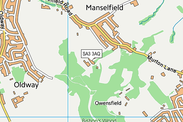 SA3 3AQ map - OS VectorMap District (Ordnance Survey)