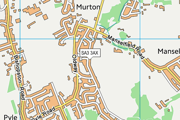 SA3 3AX map - OS VectorMap District (Ordnance Survey)