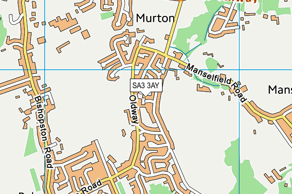 SA3 3AY map - OS VectorMap District (Ordnance Survey)