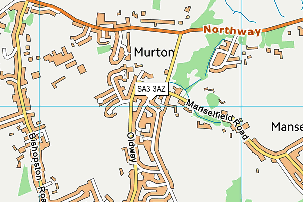 SA3 3AZ map - OS VectorMap District (Ordnance Survey)