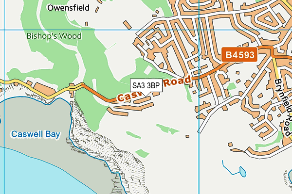 SA3 3BP map - OS VectorMap District (Ordnance Survey)