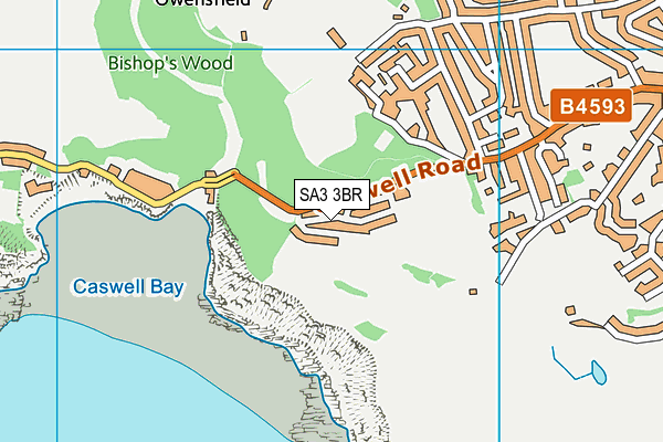 SA3 3BR map - OS VectorMap District (Ordnance Survey)