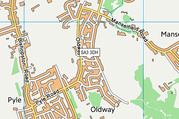 SA3 3DH map - OS VectorMap District (Ordnance Survey)