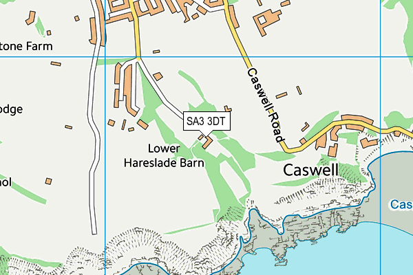 SA3 3DT map - OS VectorMap District (Ordnance Survey)