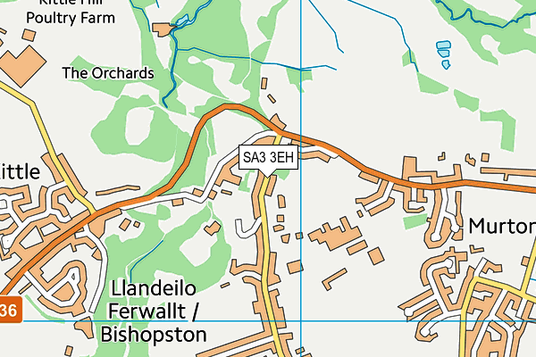 SA3 3EH map - OS VectorMap District (Ordnance Survey)