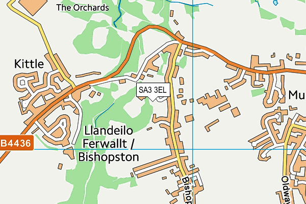 SA3 3EL map - OS VectorMap District (Ordnance Survey)