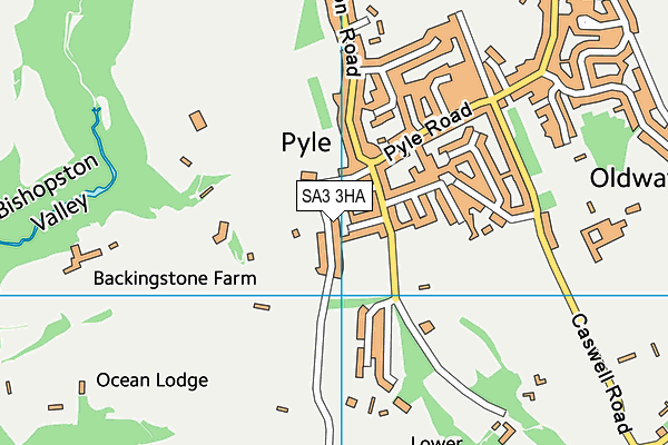 SA3 3HA map - OS VectorMap District (Ordnance Survey)