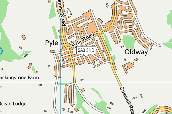 SA3 3HD map - OS VectorMap District (Ordnance Survey)