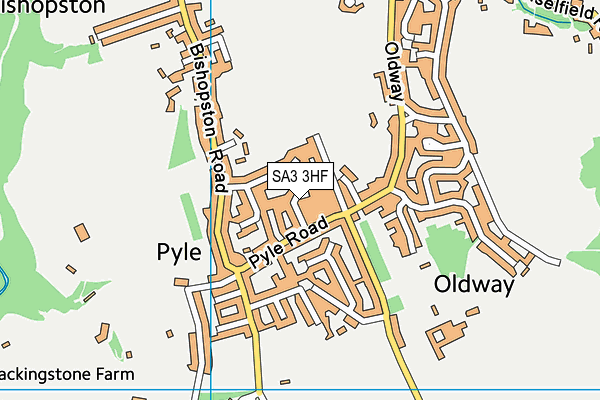 SA3 3HF map - OS VectorMap District (Ordnance Survey)