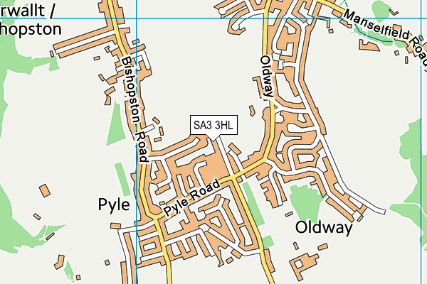 SA3 3HL map - OS VectorMap District (Ordnance Survey)