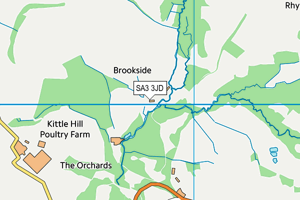 SA3 3JD map - OS VectorMap District (Ordnance Survey)