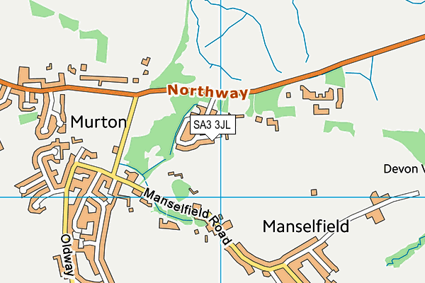 SA3 3JL map - OS VectorMap District (Ordnance Survey)