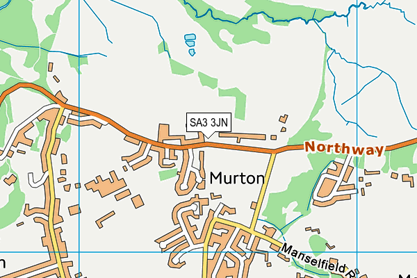 SA3 3JN map - OS VectorMap District (Ordnance Survey)