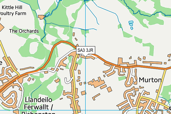 SA3 3JR map - OS VectorMap District (Ordnance Survey)
