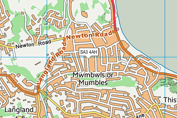 SA3 4AH map - OS VectorMap District (Ordnance Survey)