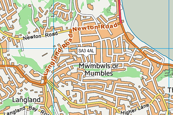 SA3 4AL map - OS VectorMap District (Ordnance Survey)