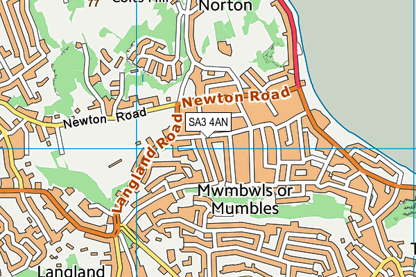 SA3 4AN map - OS VectorMap District (Ordnance Survey)