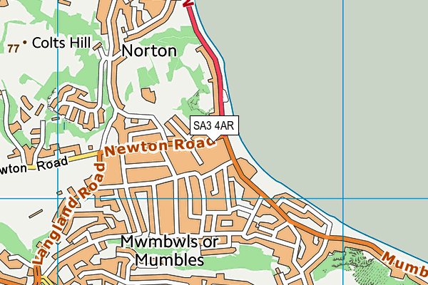 SA3 4AR map - OS VectorMap District (Ordnance Survey)