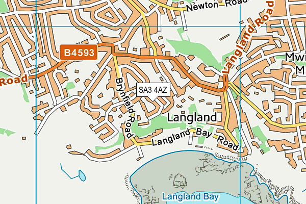 SA3 4AZ map - OS VectorMap District (Ordnance Survey)