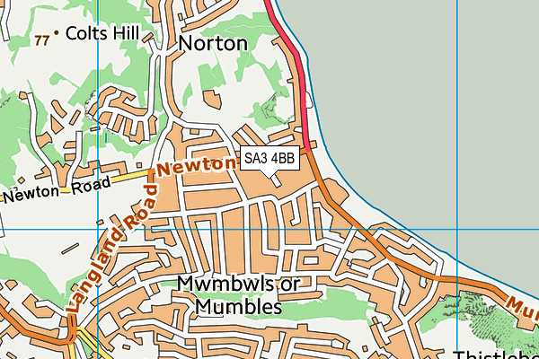 SA3 4BB map - OS VectorMap District (Ordnance Survey)