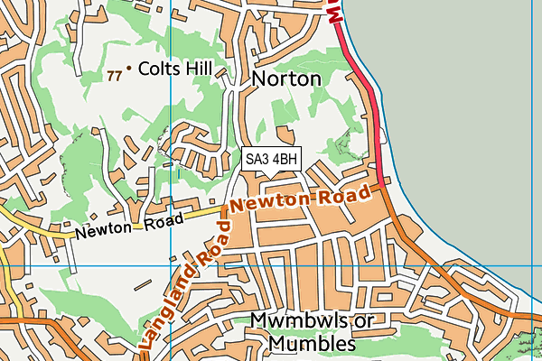 SA3 4BH map - OS VectorMap District (Ordnance Survey)