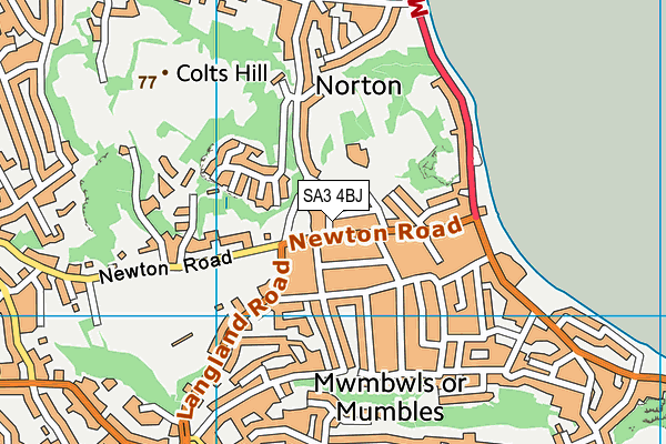 SA3 4BJ map - OS VectorMap District (Ordnance Survey)