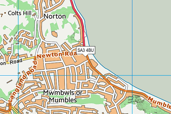 SA3 4BU map - OS VectorMap District (Ordnance Survey)