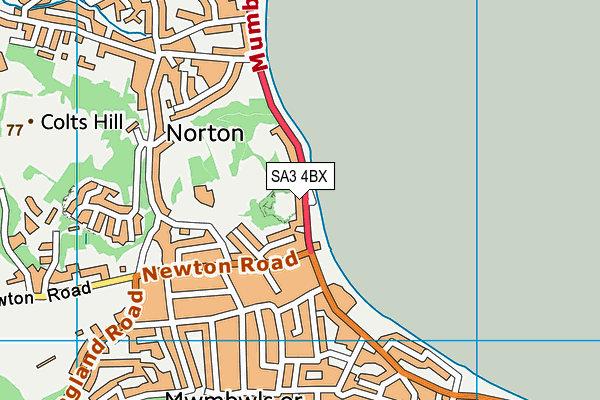 SA3 4BX map - OS VectorMap District (Ordnance Survey)