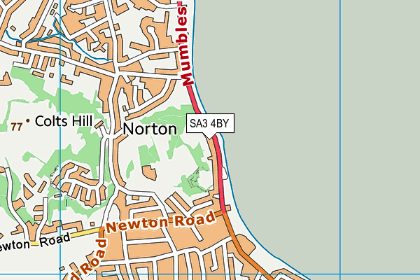 SA3 4BY map - OS VectorMap District (Ordnance Survey)