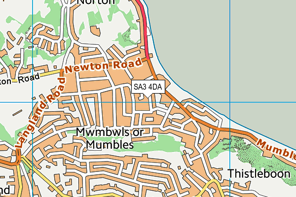 SA3 4DA map - OS VectorMap District (Ordnance Survey)