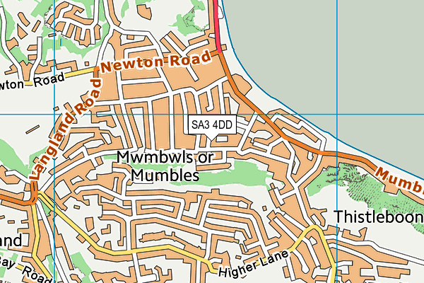 SA3 4DD map - OS VectorMap District (Ordnance Survey)