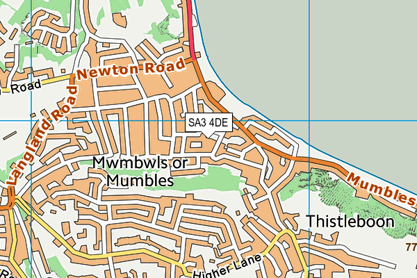 SA3 4DE map - OS VectorMap District (Ordnance Survey)