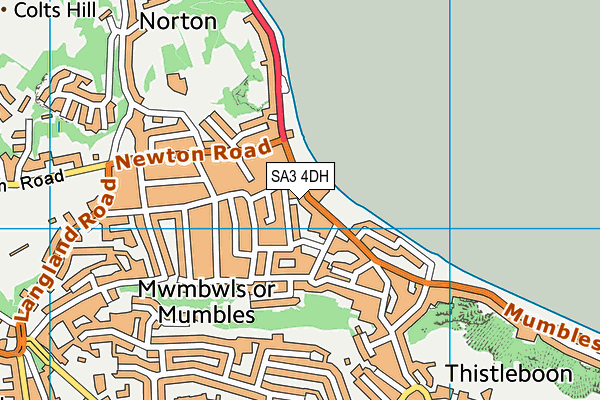 SA3 4DH map - OS VectorMap District (Ordnance Survey)