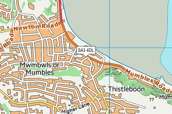 SA3 4DL map - OS VectorMap District (Ordnance Survey)