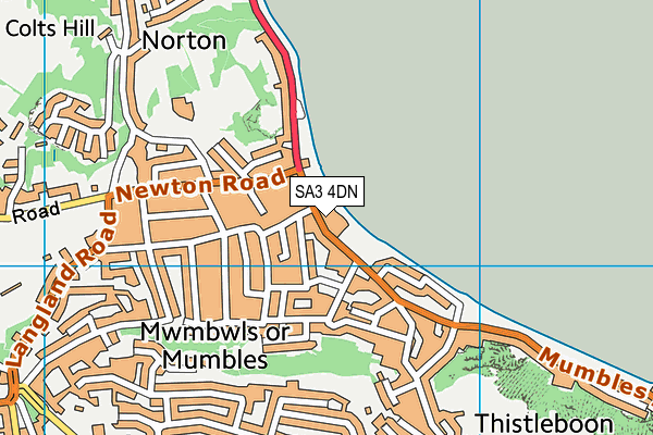 SA3 4DN map - OS VectorMap District (Ordnance Survey)