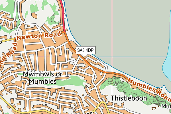 SA3 4DP map - OS VectorMap District (Ordnance Survey)