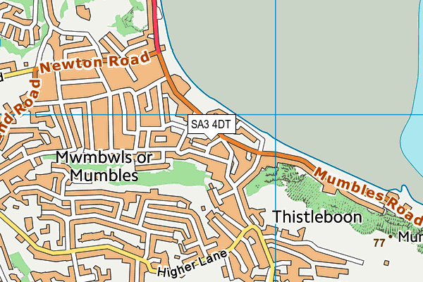 SA3 4DT map - OS VectorMap District (Ordnance Survey)