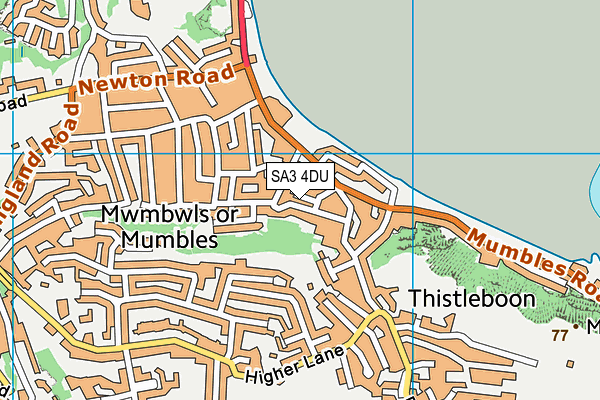 SA3 4DU map - OS VectorMap District (Ordnance Survey)