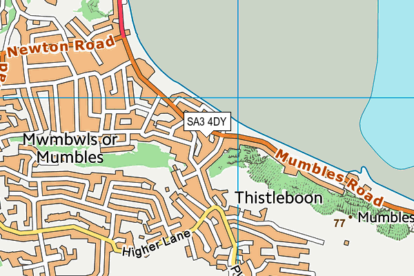 SA3 4DY map - OS VectorMap District (Ordnance Survey)