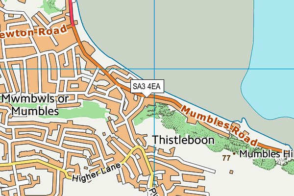 SA3 4EA map - OS VectorMap District (Ordnance Survey)