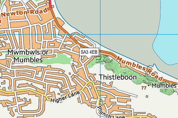 SA3 4EB map - OS VectorMap District (Ordnance Survey)