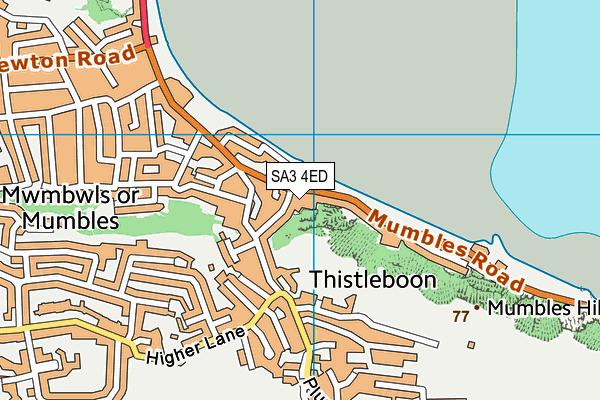SA3 4ED map - OS VectorMap District (Ordnance Survey)
