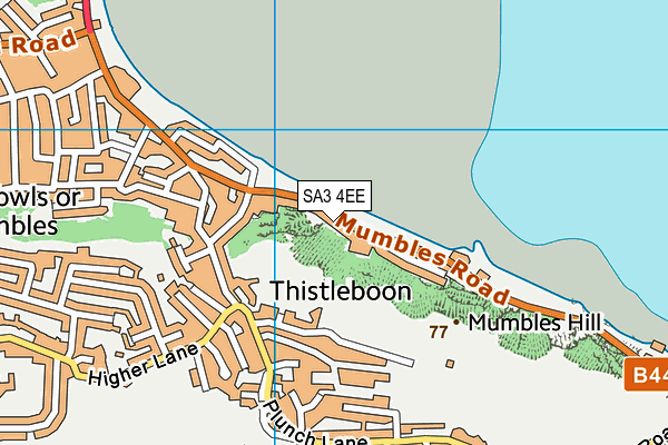 SA3 4EE map - OS VectorMap District (Ordnance Survey)