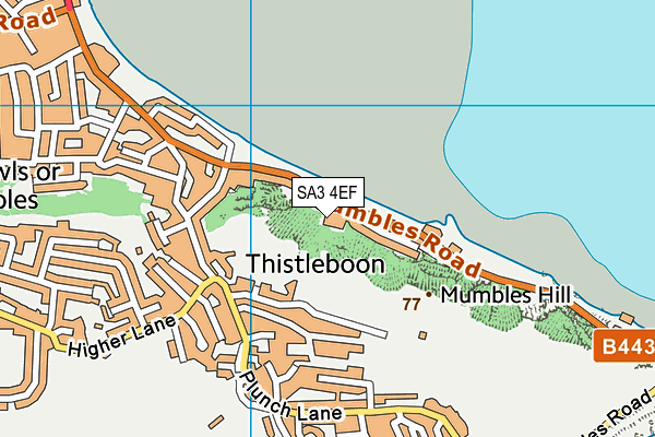 SA3 4EF map - OS VectorMap District (Ordnance Survey)