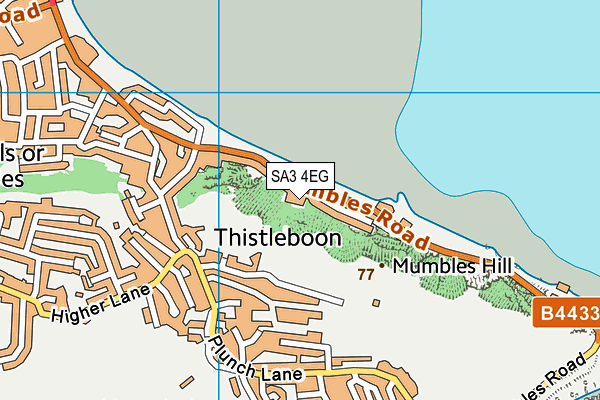 SA3 4EG map - OS VectorMap District (Ordnance Survey)