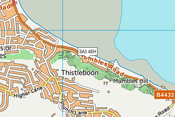 SA3 4EH map - OS VectorMap District (Ordnance Survey)