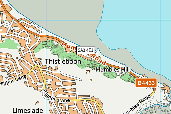 SA3 4EJ map - OS VectorMap District (Ordnance Survey)