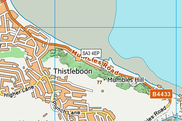 SA3 4EP map - OS VectorMap District (Ordnance Survey)